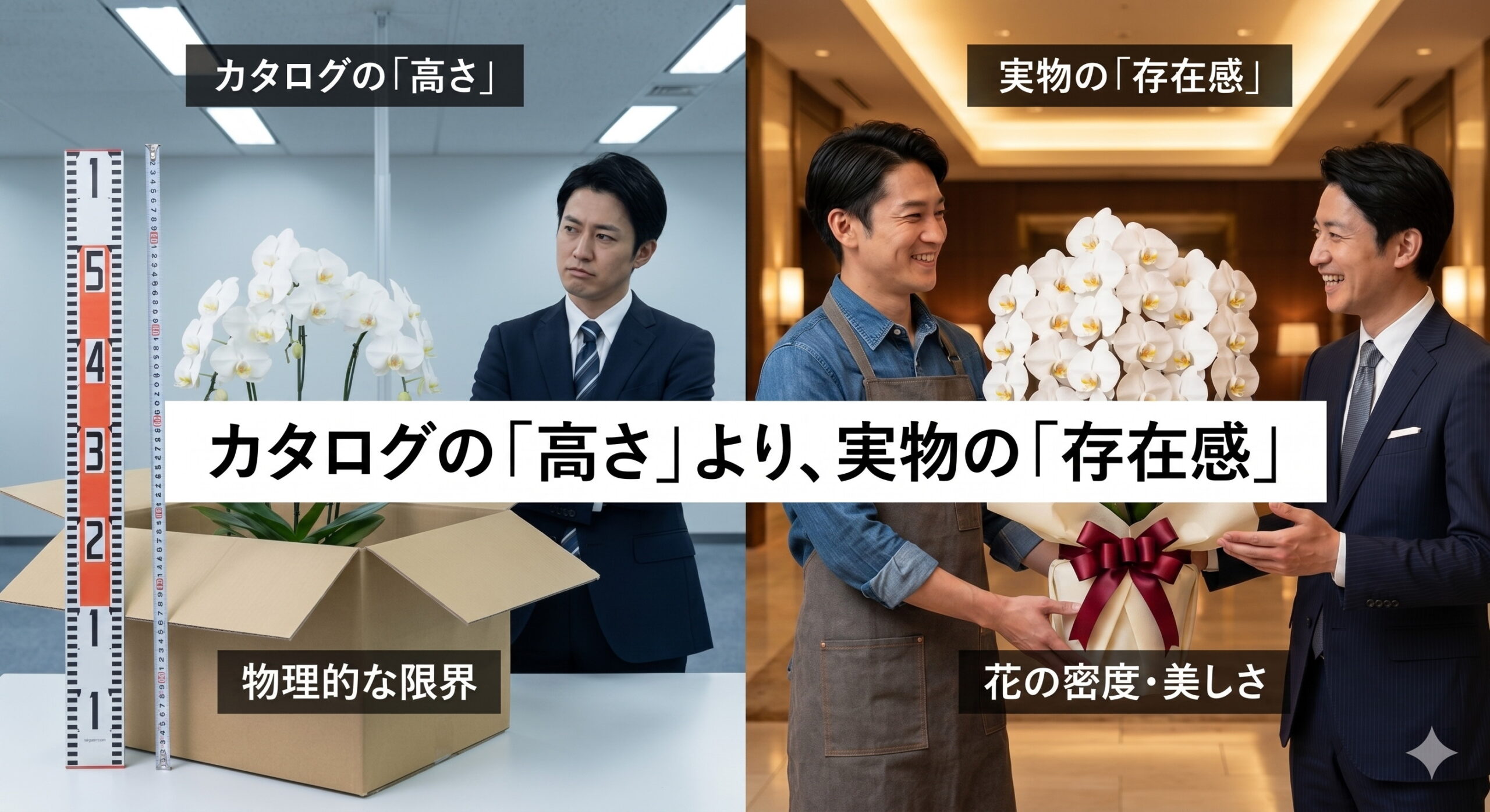 カタログの高さよりも実物の存在感が大切