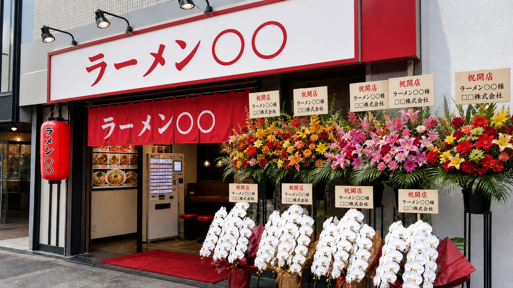 ラーメン専門店の開業祝い胡蝶蘭