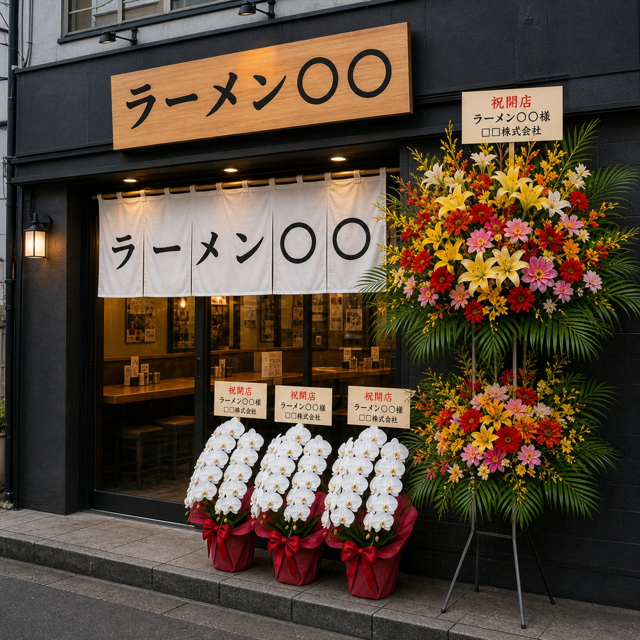 ラーメン店への開店祝い胡蝶蘭の贈り方