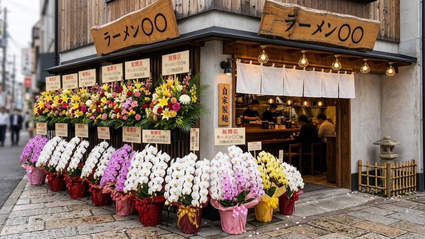 ラーメン店開店祝い胡蝶蘭の予算別・法人向け選び方